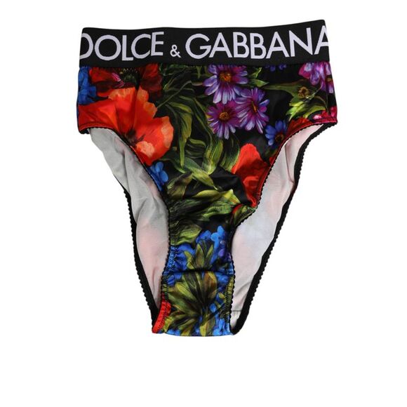 Dolce & Gabbana Multicolor Floral Print High Waist Panty Women's Underwear